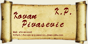 Kovan Pivašević vizit kartica